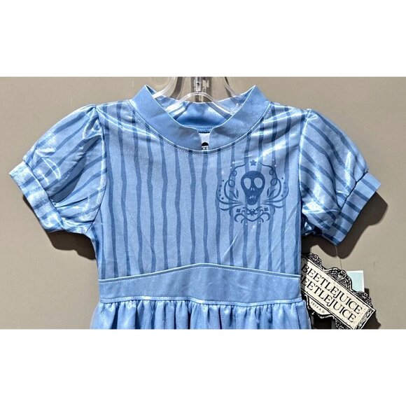 Beetlejuice Girls' Light Blue Full Length Flare Skirt Nightgown - Picture 4 of 9